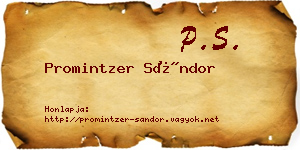 Promintzer Sándor névjegykártya