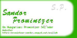 sandor promintzer business card